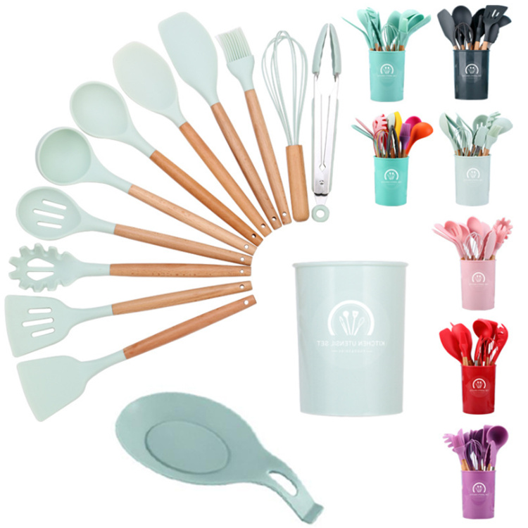 12 шт антипригарный нож kitchenware Силикона Кухонная утварь для наборы с перчатками