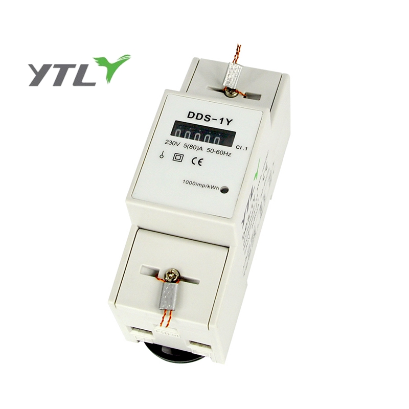 single phase static two modules din rail watthour LCD Counter energy meter