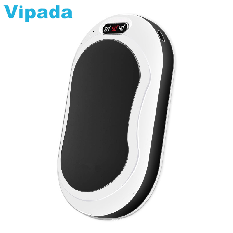 2021 Rechargeable Hand Warmer Power Bank  10000mAh USB Electric Fast Charging Hand Warmer with Digital Display/Led Flashlight