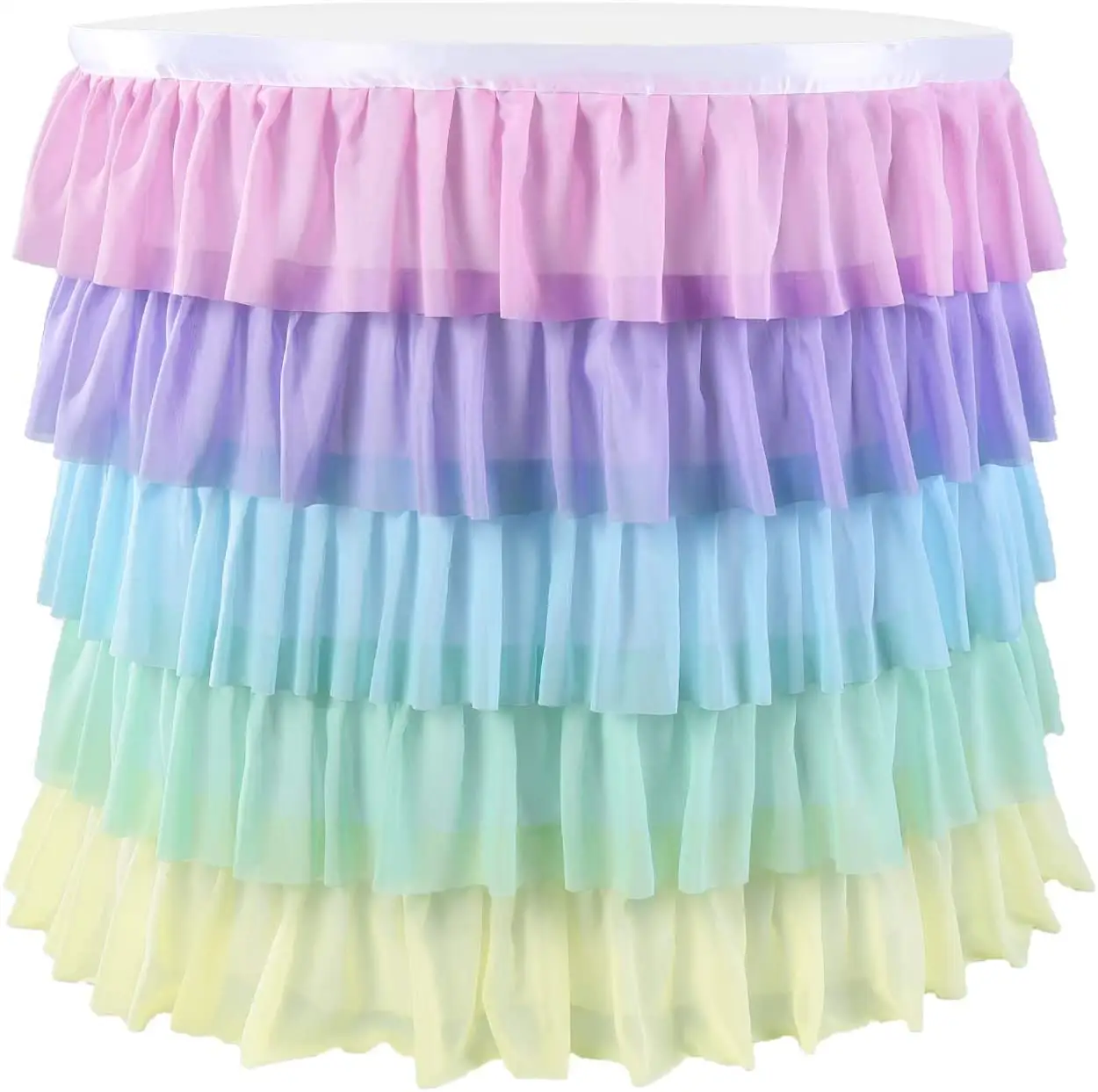 9ft colorful Unicorn Tutu Table Skirt for round table