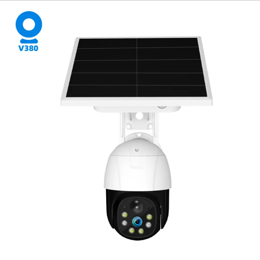 Exhibition IS APP best solar camera wireless outdoor camera triple lens 4G sim card 4MP solar camera security system