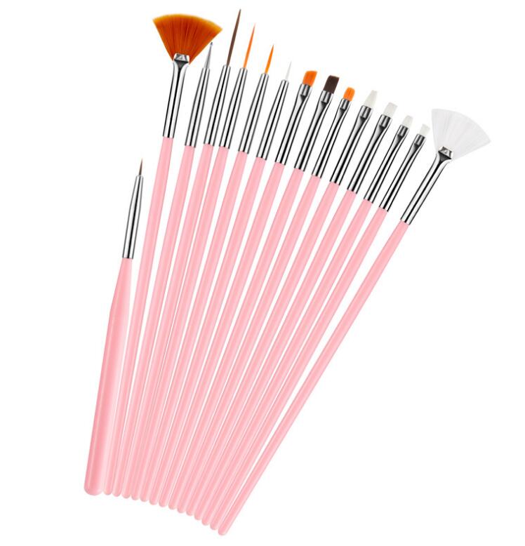 15 pieces Best Professional Nail brushes set Multi Color Functional high end Maquiagem Nail Polish tools ins popular Nail brush