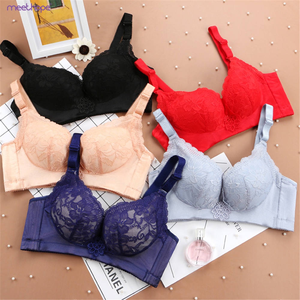 Floral print plus size fancy ladies underwear sexy push up bra for girl