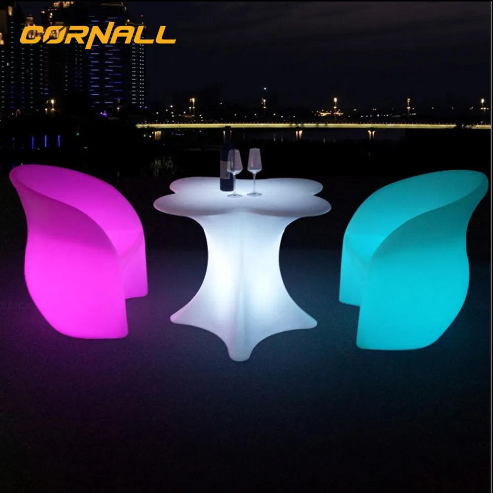 Remote Control Outdoor Led Glow Lighting Furniture Led Garden Lounge Club Furniture