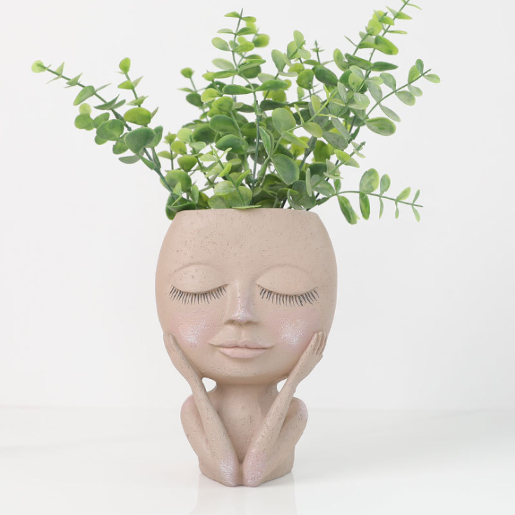 Wholesale home decor flower vase face flower pots