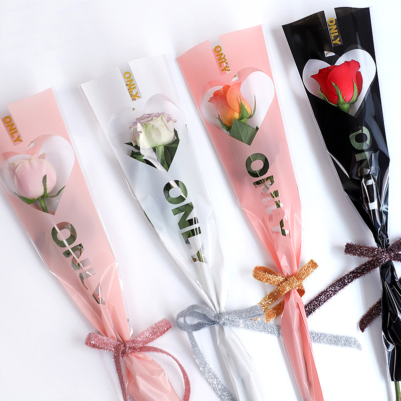 Korean Style Flower Sleeves Custom Printed Single Flower Sleeve For Flower Packing