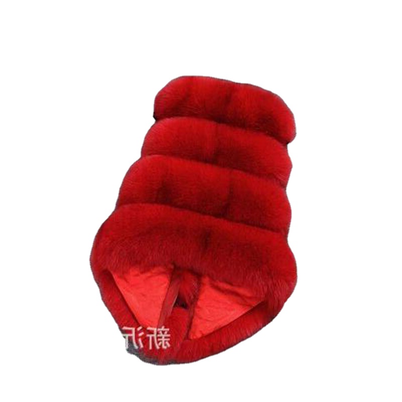 Latest Design Multicolor Short Girls Red Faux Fur Vest Fox Fur Women Winter plus size womens coats