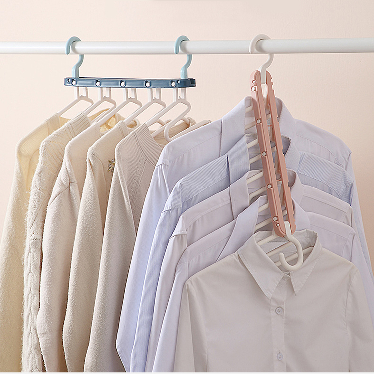 Amazon Top selling space saving Home multi-layer magic wardrobe foldable plastic clothes hangers stand wholesale