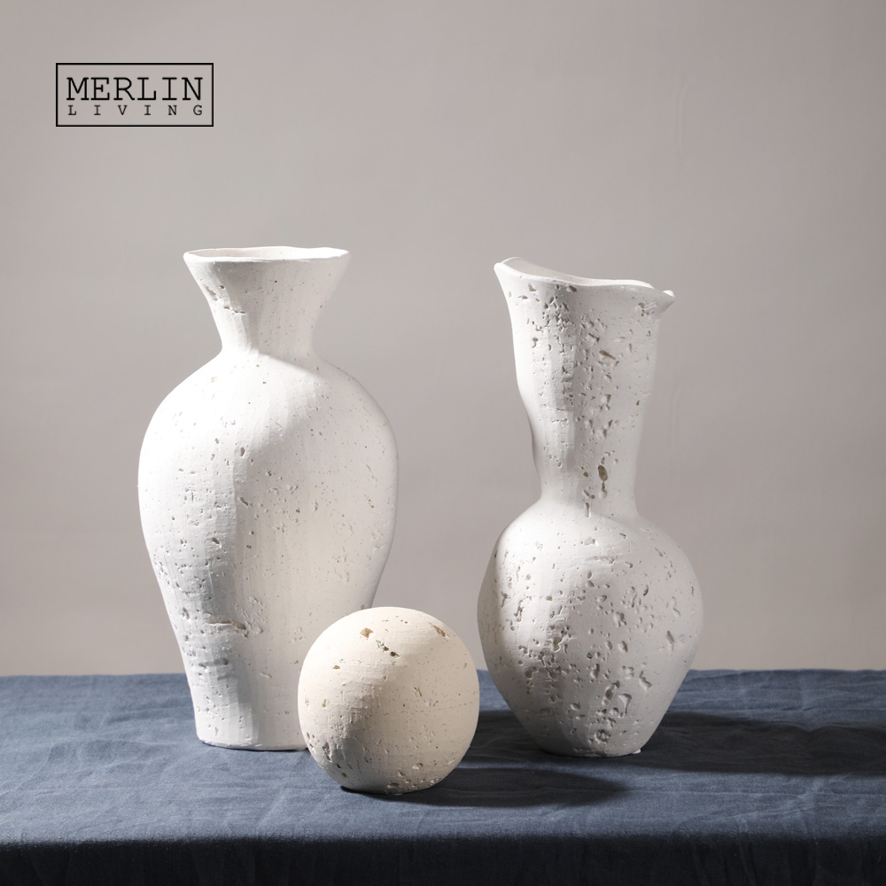 Merlin Living Cave Stone Vase Ceramic Home Decor Vase ArtStone Vase For Chaozhou Ceramic Factory Wholesale