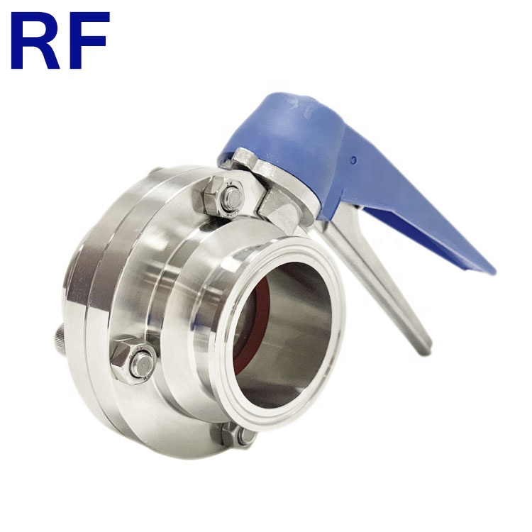RF 2,5 дюймов санитарно нержавеющей стали SS 304 TC Tri-Clamp клапан-бабочка с многопозиционной ручкой