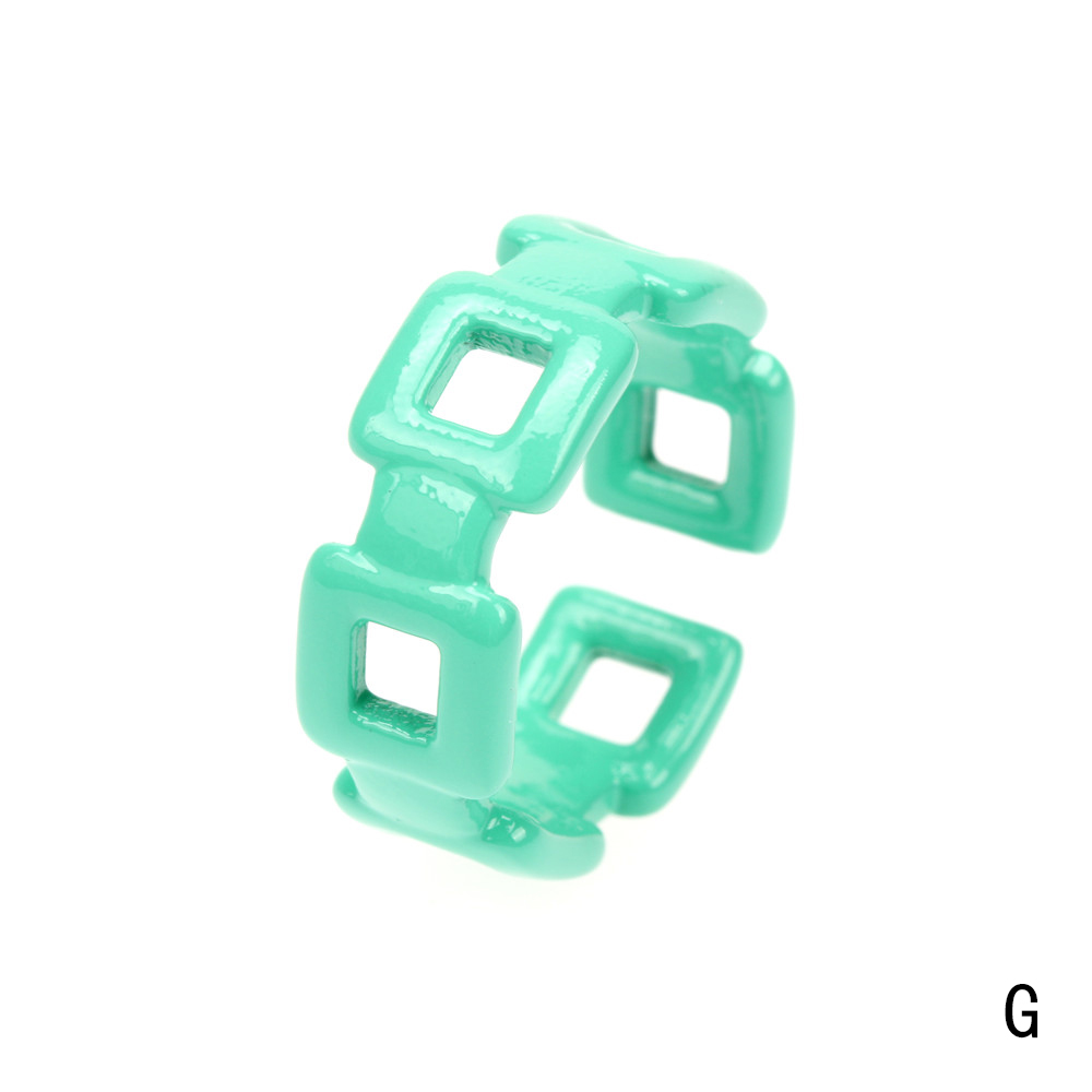 New Trend Couple Alloy Open Rings Adjustable Candy Colored Hand Painted Surface Women Fashion Jewelry Factory Outlet