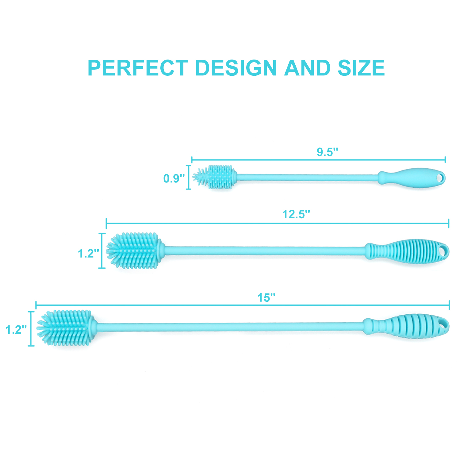 Bottle Cleaning Bottle Brush Manufacture Eco-Friendly Washer With Long Handle Life Rotatable Soft Silicone Dish Washing Bowl Small Water Bottle Brush Cleaner Set