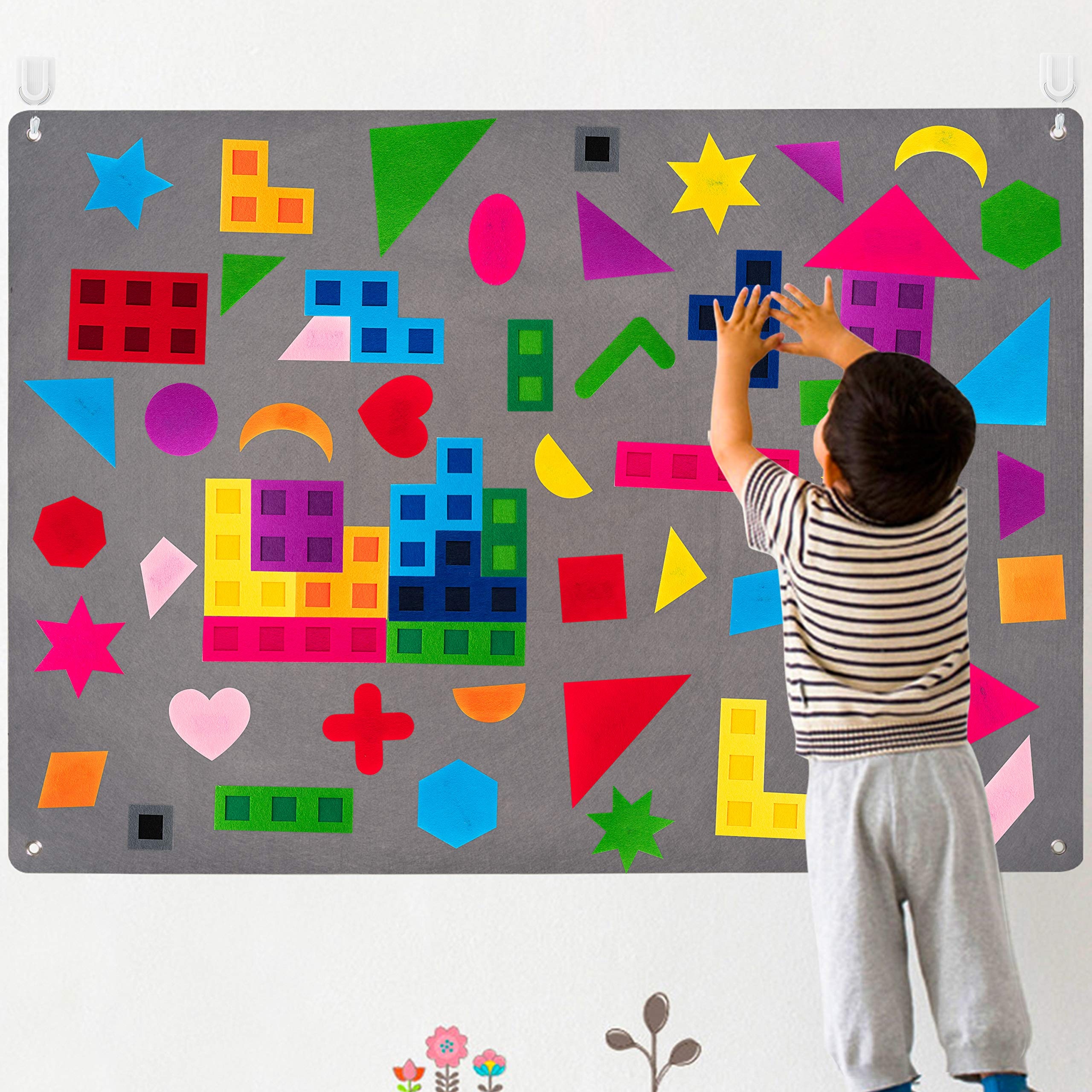Montessori Teacher Aide Tangrams Storytelling Flannel Interactive Play Kit Wall Hanging Teaching Felt Board Story Set