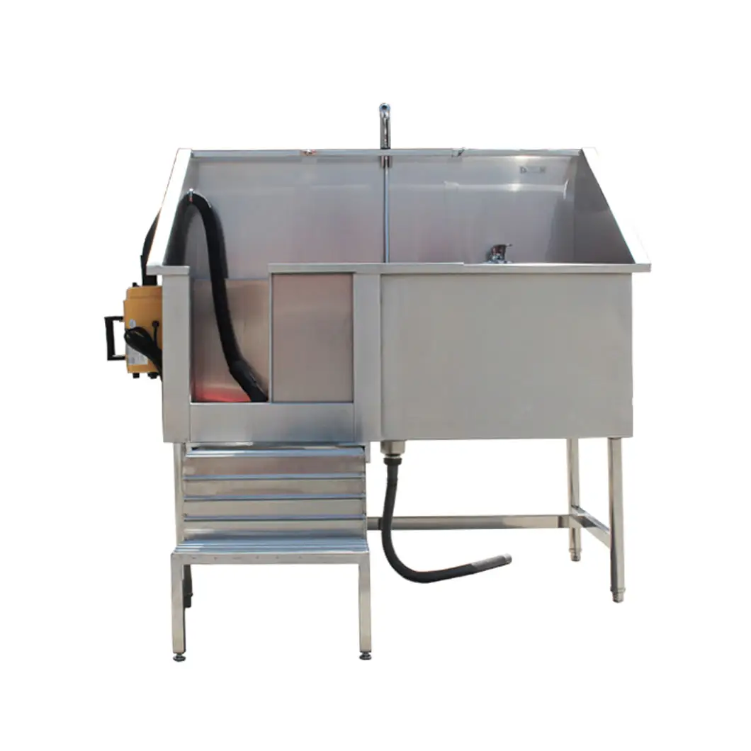 WT-12 Stainless Steel Pet Bath Sink With Hair Dryer Machine And Sliding-door