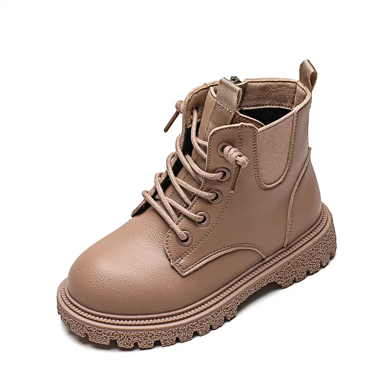 Hot Sale Synthetic Leather Upper Zip Up Rubber Sole Daily Casual Shoes Martin Kids Boots