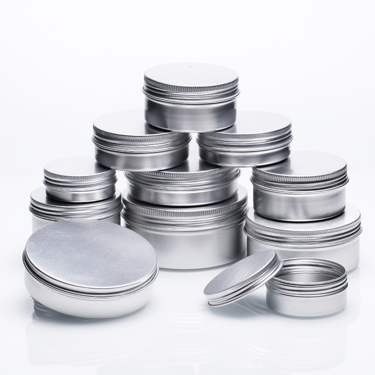 ZHUOJIN 250g In stock Cream Jar Tin Cosmetic Lip Balm Containers Nail Crafts Pot Refillable Bottle Screw Empty Aluminum Jar