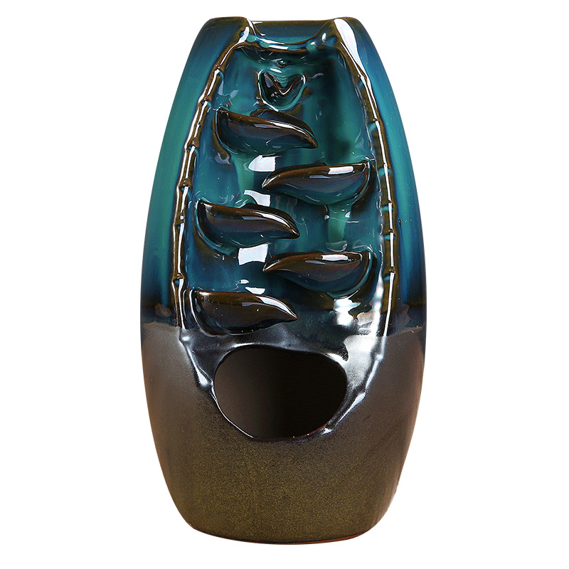 Wholesale Home Decoration Censer Ceramic Backflow Waterfall Incense Burner