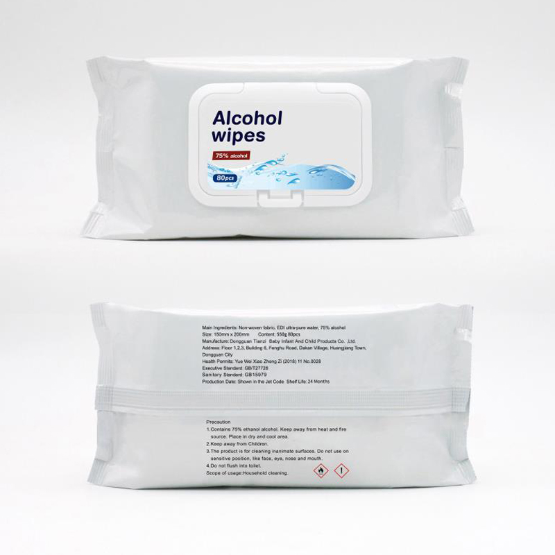 Hot Sale 10/50/60/80/100pcs Hand Wipess 75% Alcohol Wet Wipess
