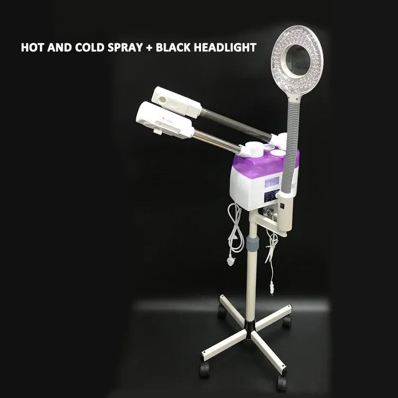 3 In 1 Hot Facial Steamer Cool Facial Steamer And LED Light Magnifying Lamp