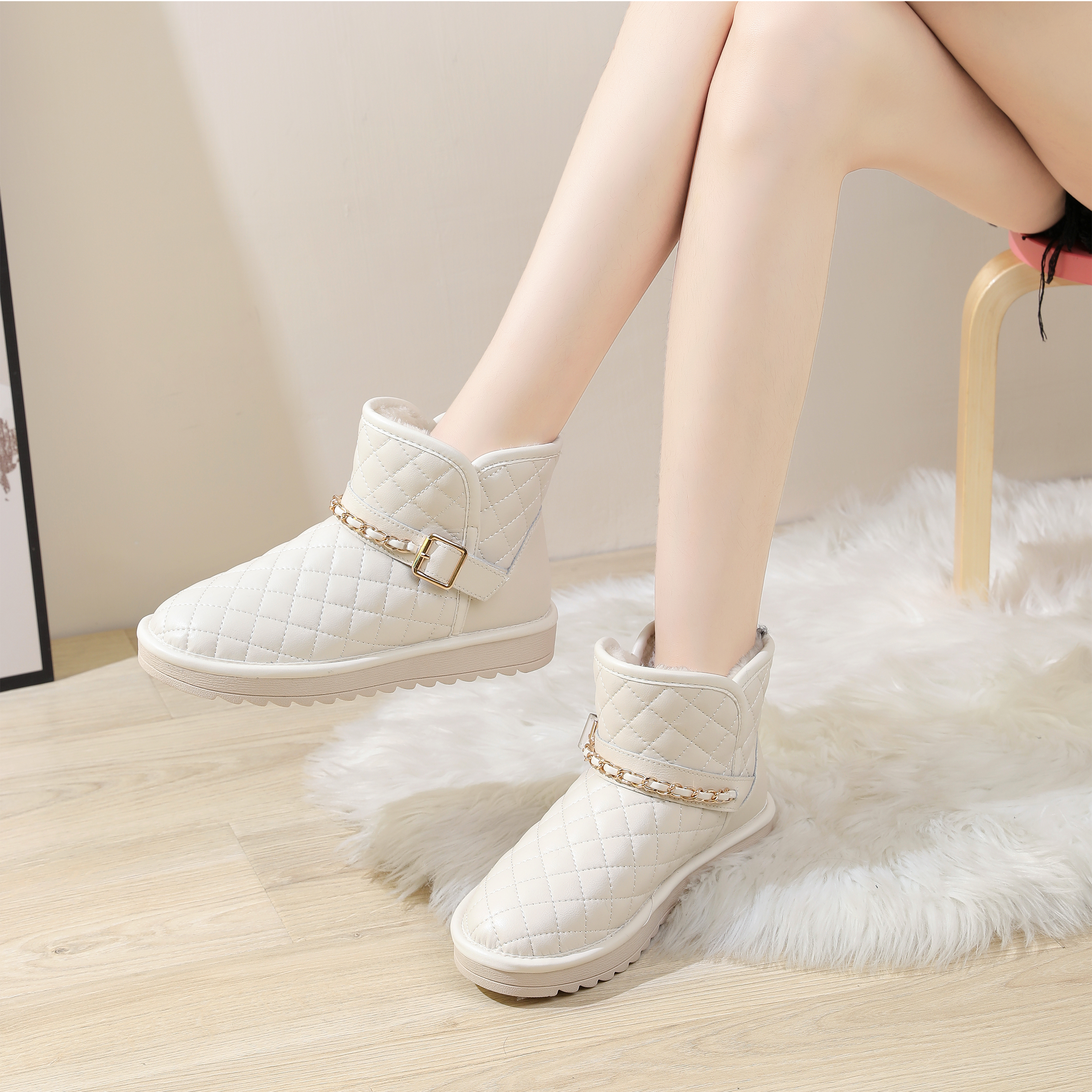 Customization High Quality Chinese Hot Selling Leather Non Slip Suitable Outdoor Warm Snow Boots