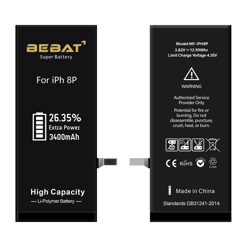 Phone accessories battery 100% original battery for iphone 8 plus 3400mah high capacity