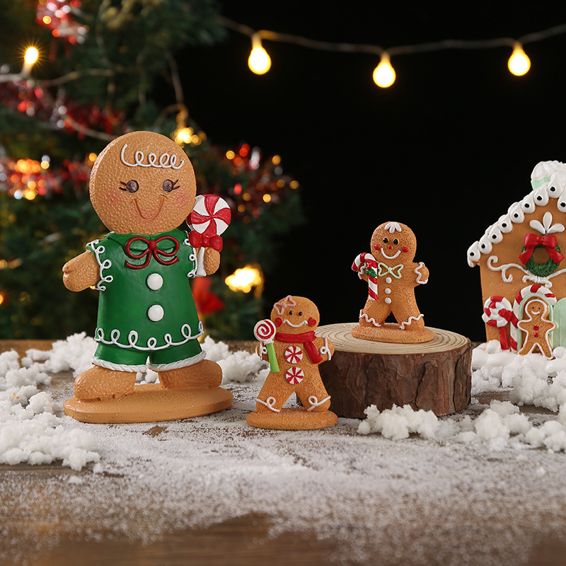 Creative Gingerbread Man Ornaments Tree Home Store Tabletop Decoration Christmas Holiday Gifts