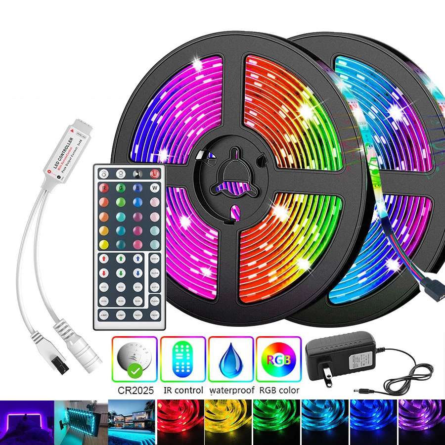 CPYP 5 м 10 м Светодиодная лента 5050 2835 IP65 RGB Светодиодная лента гибкая лента с дистанционным управлением через приложение