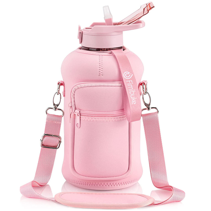 Adjustable Shoulder Strap 2 Pocket Sling Neoprene Sleeve Sport Water Bottle Accessories for Men Women Hiking Travelling Camping