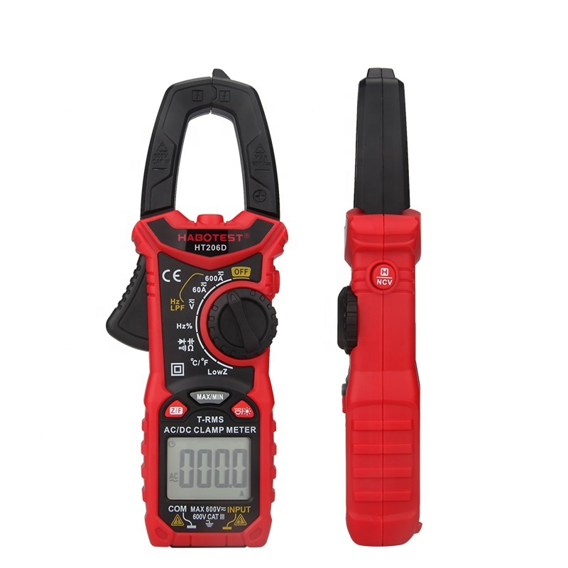 Amperometric Clamp Meter HABOTEST Digital Clamp Multimeter HT206D NCV True RMS Tester Ohm Capacitance Hz AC DC LPF