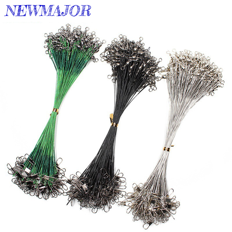 Newmajor 15 см/20 см/25 см/30 см Анти Укус сталь стальной рыболовный поводок с поворотные рыболовные аксессуары
