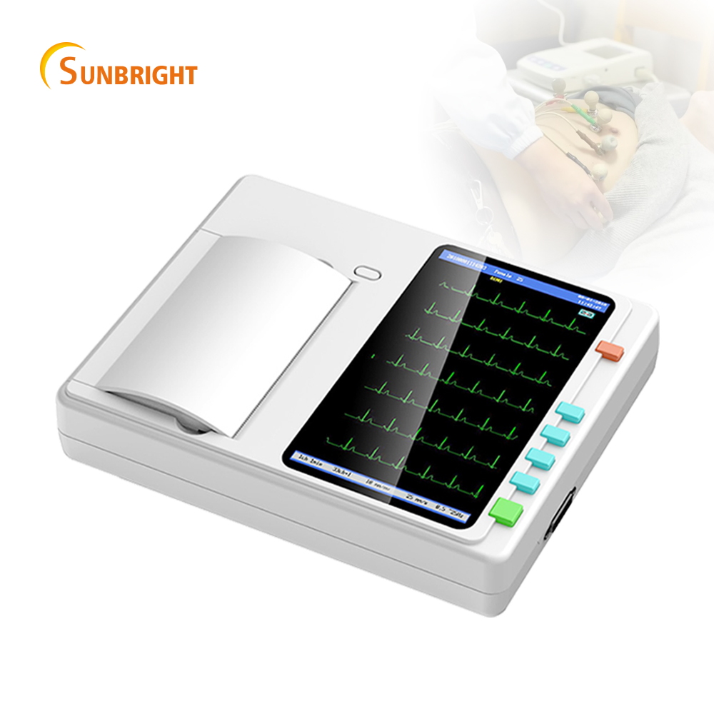 CE/ISO Medical ECG Device 7 Inch 6 Channel 12 Lead ECG Machine