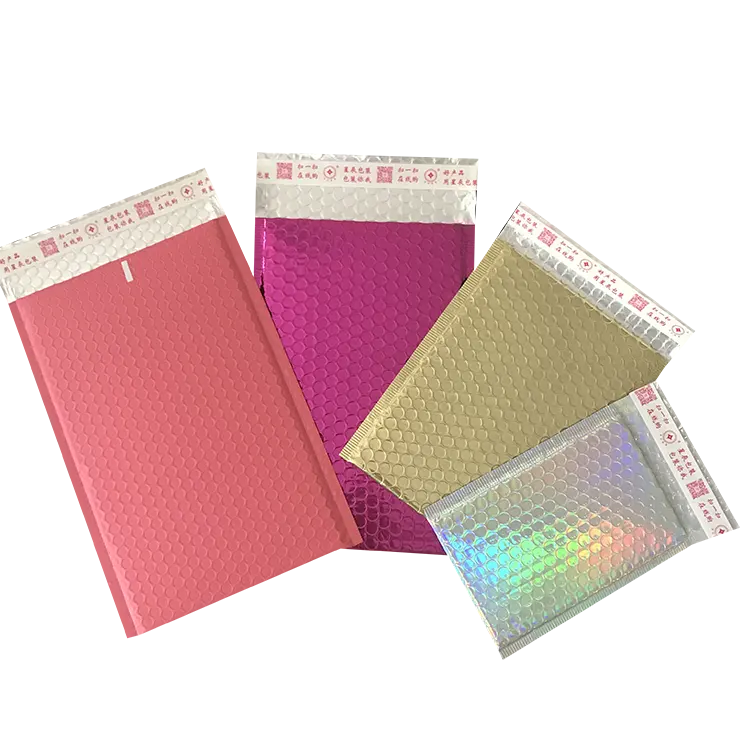 Metallic pink padded envelope 000 poly bubble mailer aluminium foil rose gold poly mailers 6 x 9 -bubble