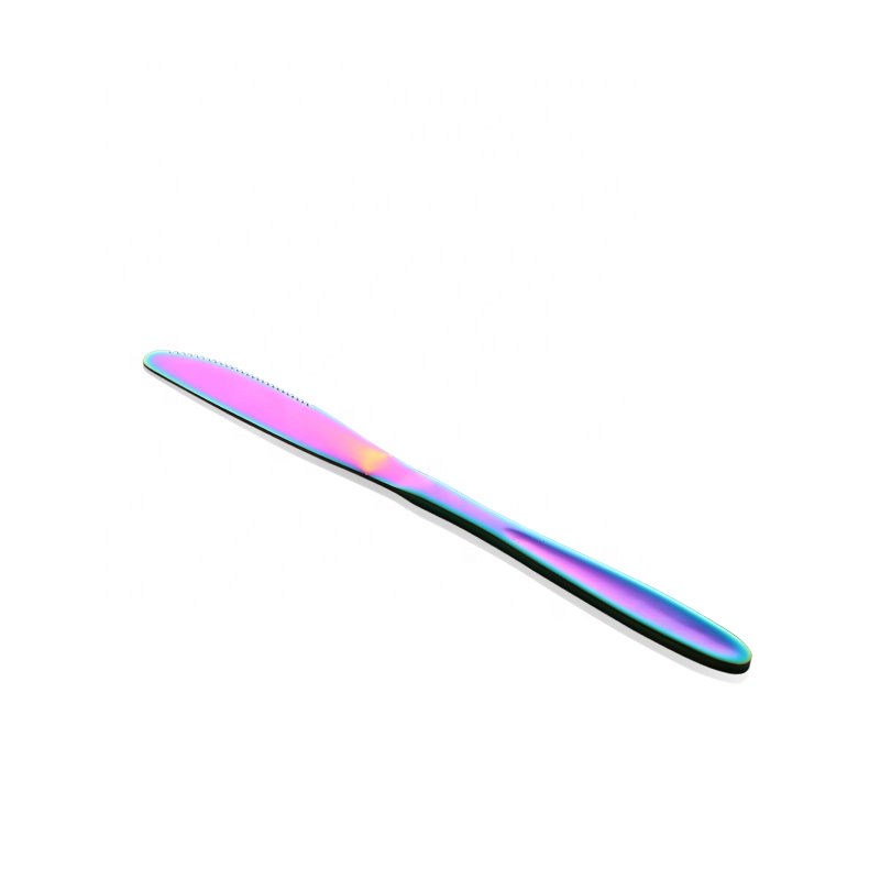 Iridescent Metal Dinner Knife Stainless Steel Utensils Knife Flatware
