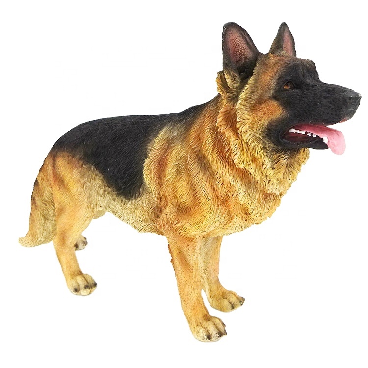 Amazon top seller Spring garden decor german shepherd dog resin for sale