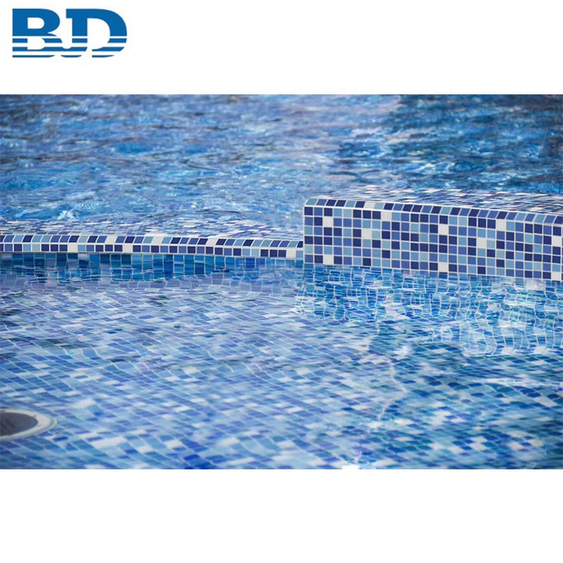 Mix Blues Square 4mm Thickness Glass Mosaic Tile Swimming Pool