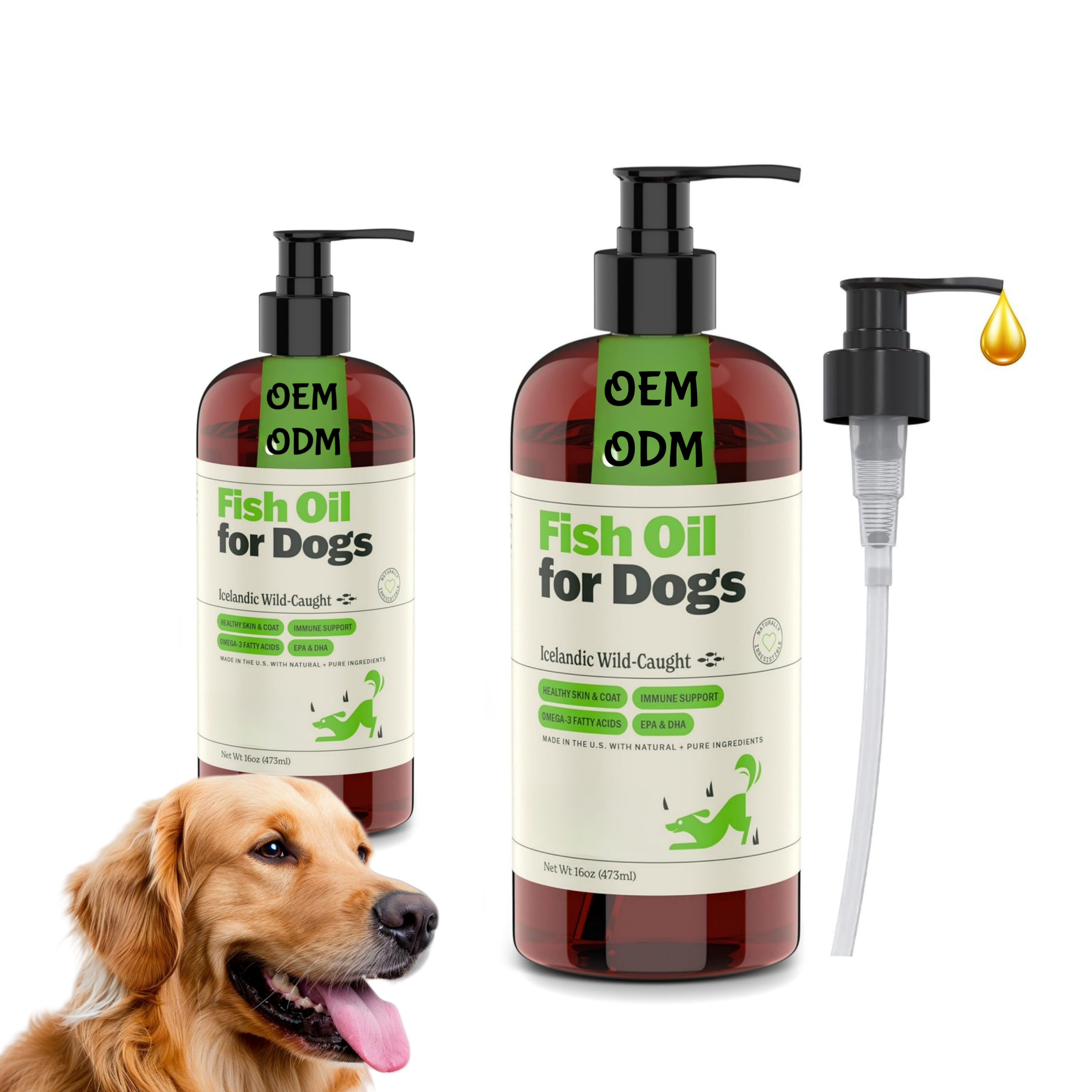 Premium Pet Nutrition Product Pet Fish Oil with Natural Omega 3 Support Skin, Coat & Joint Health for Dogs and Cats