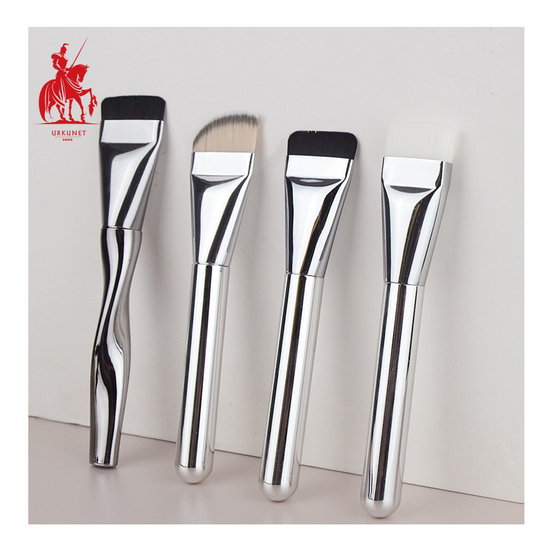Electroplated Injection Molding Handle Synthetic Hair Copper Tube Professional Flat High Quality Professional Foundation Brush