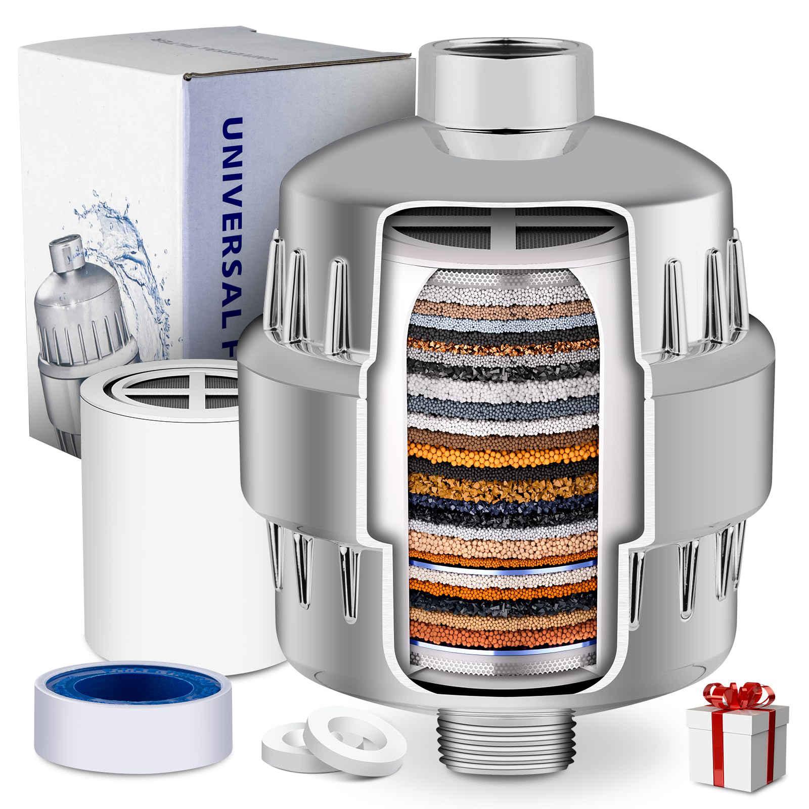 Luxury 20/15/10 Layer Stages Shower Filter for Hard Water Removes Chlorine Harmful Substances shower filtration