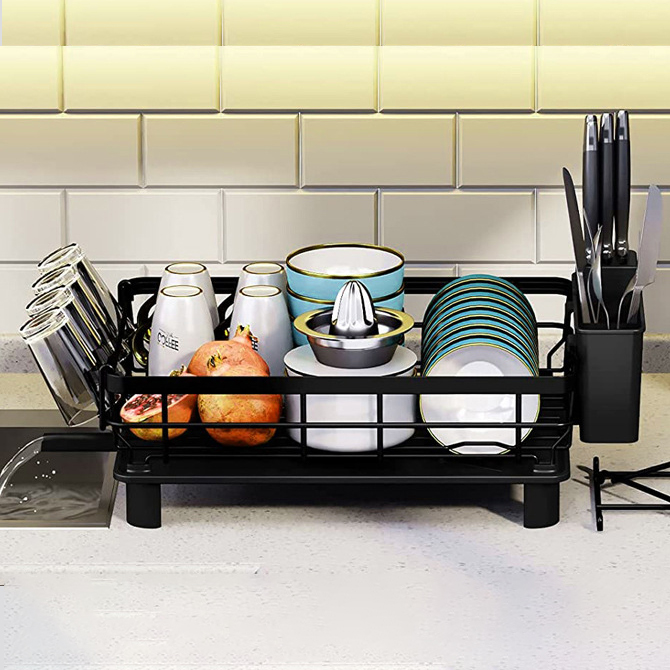 space saver mini wash drainer plate holder basket small kitchen organizer drying dish rack kitchen with drain board