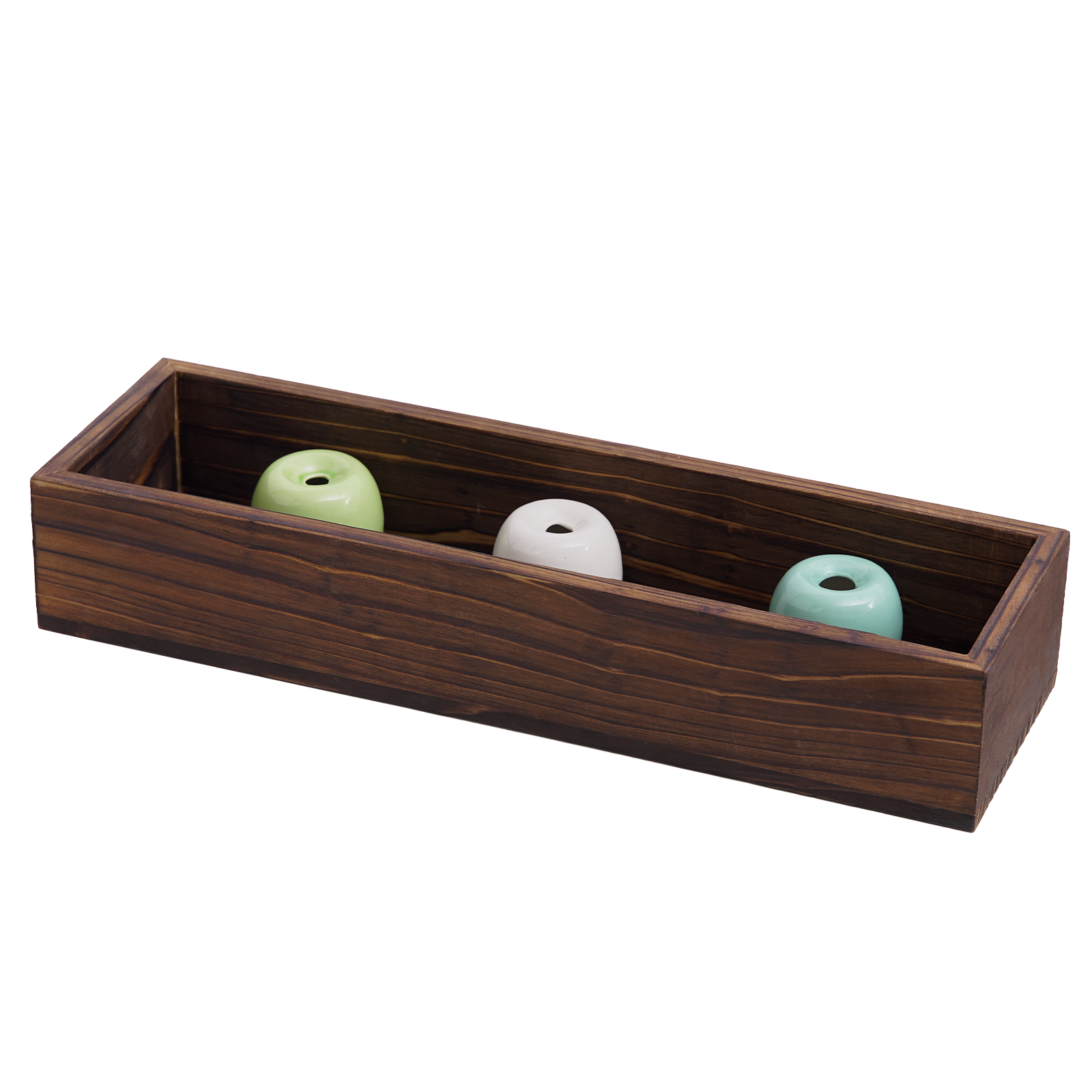 Wooden flower pot holder plant potted flower pot with ceramic vase