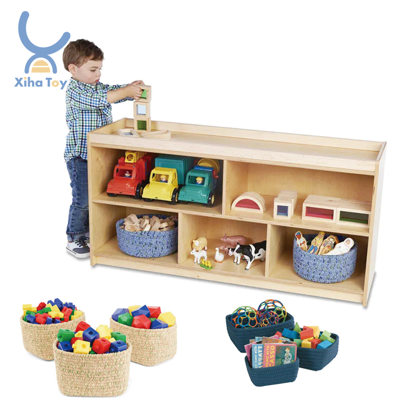 Customizable Wooden Montessori Storage Cabinet for Kids