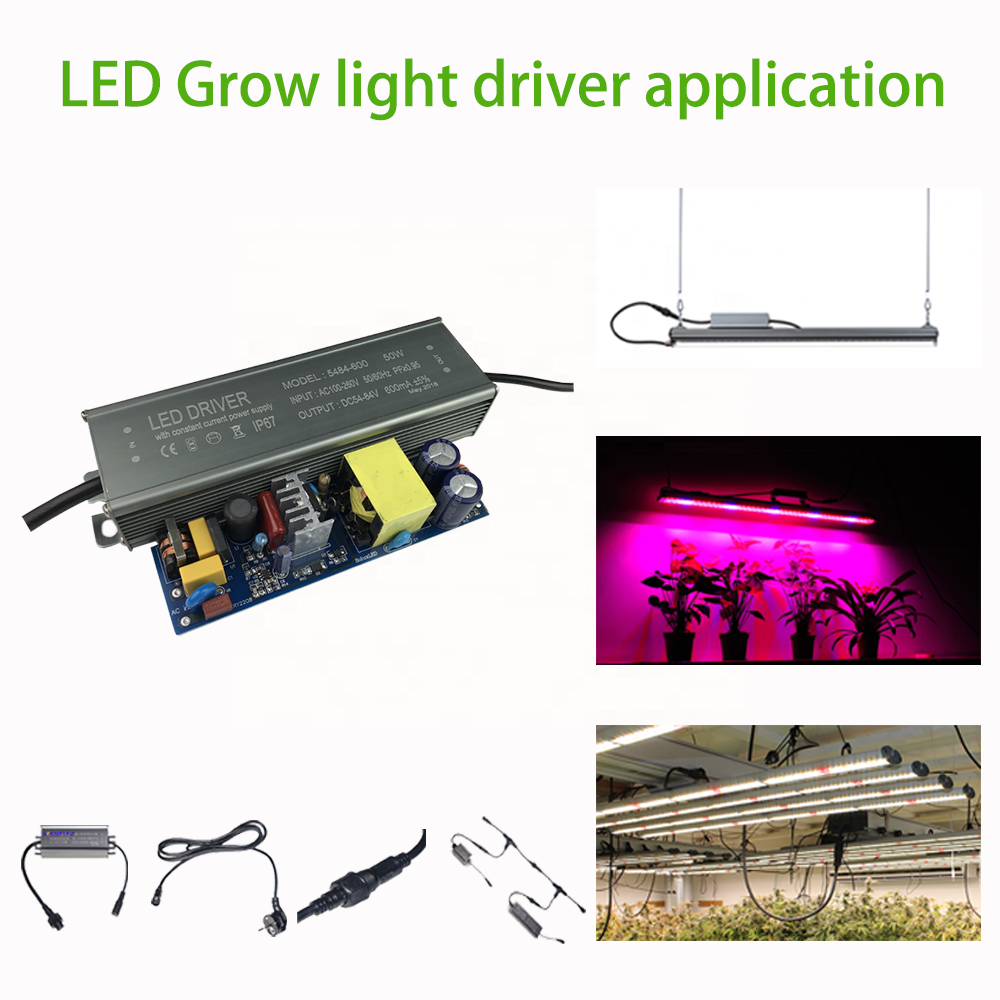 Светодиодный драйвер для LED grow light quantum lines 50 Вт 54-84 В 600мА 700мА водонепроницаемый IP67 настоящий EMC прошел 5 лет гарантии