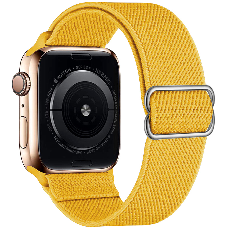 Ремешок нейлоновый для Apple Watch Band Series 6 SE 5 4 3 2 1, эластичный регулируемый резиновый браслет для соло iWatch 38 40 44