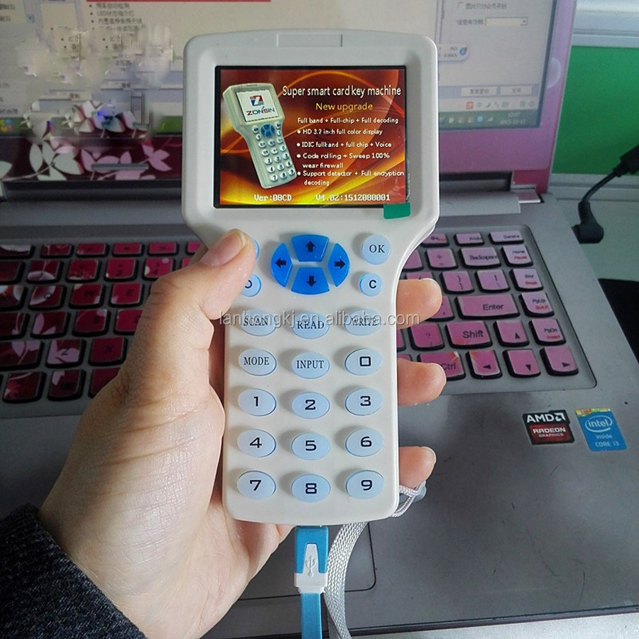 10 Частот RFID считыватель писатель копиры Дубликатор IC/ID с USB кабелем для 125 кГц 13,56 МГц карты ЖК-экран Дубликатор duplo и