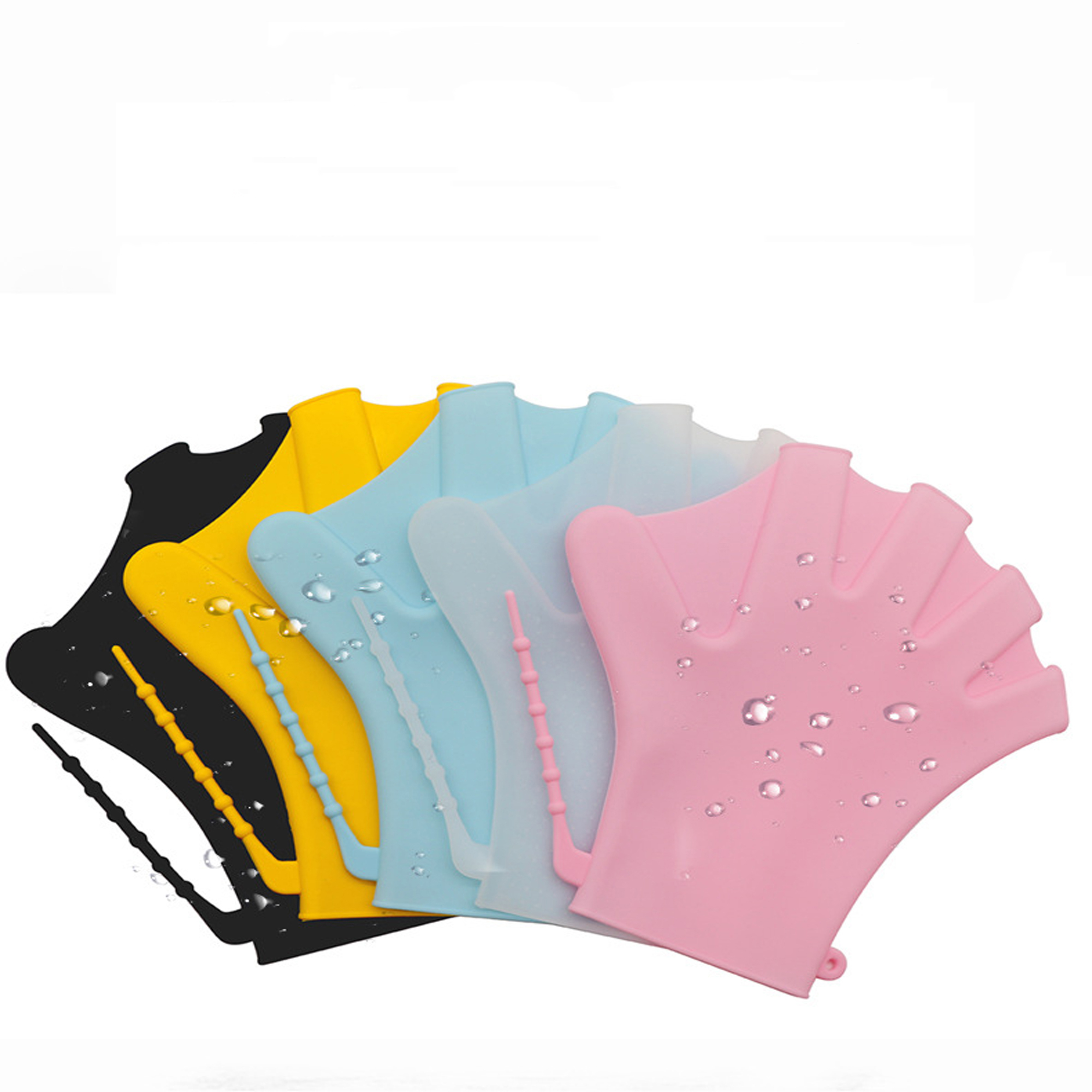 Hot Selleing Customized Logo Silicone Reusable Webbed Swim Training Gloves