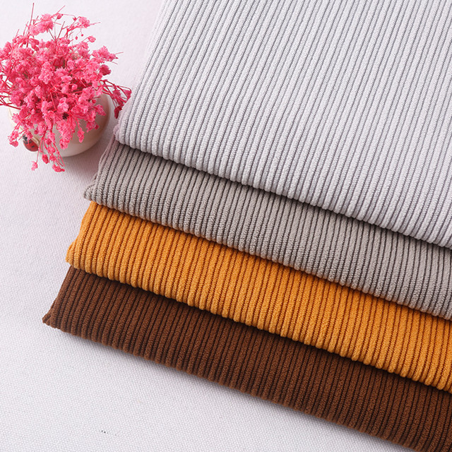100% polyester letter stripe corduroy pillow cushion garment fabric knitted corduroy fabric