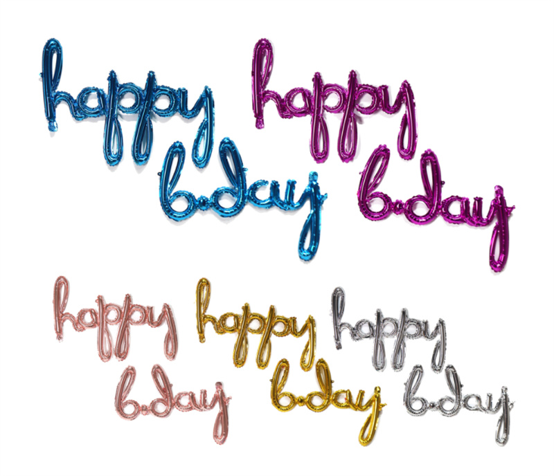 Onlyup Individual Package Low Case Happy B Day Letter Foil Banner balloon Set Birthday Party Globes Foil Banner Balloon Kit
