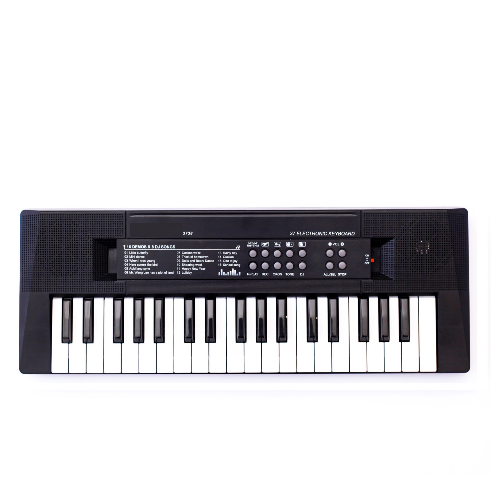 Oem-Поддержка 3738-BK 37 клавиш, игрушечное музыкальное электронное пианино черного цвета с usb-шнуром питания и микрофоном