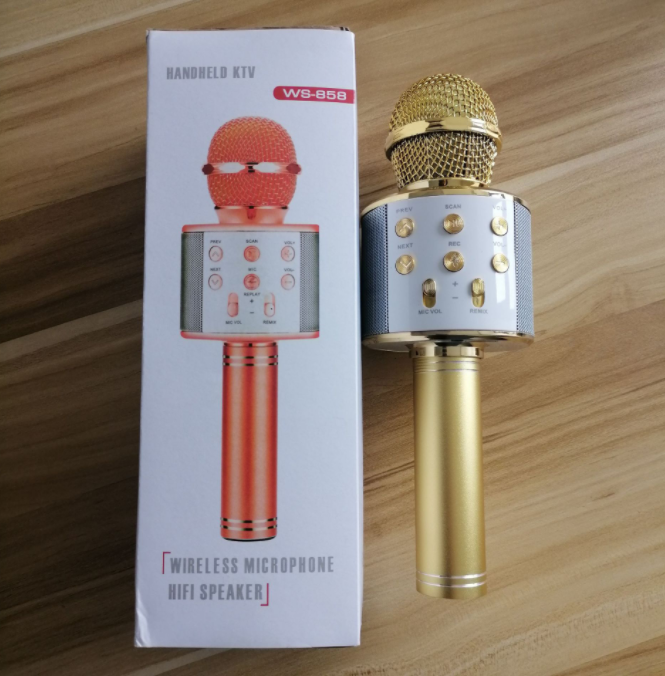 Оптовая продажа с фабрики, беспроводной USB микрофон WS858, ручной микрофон для караоке, динамик 858, микрофон, микрофон для караоке