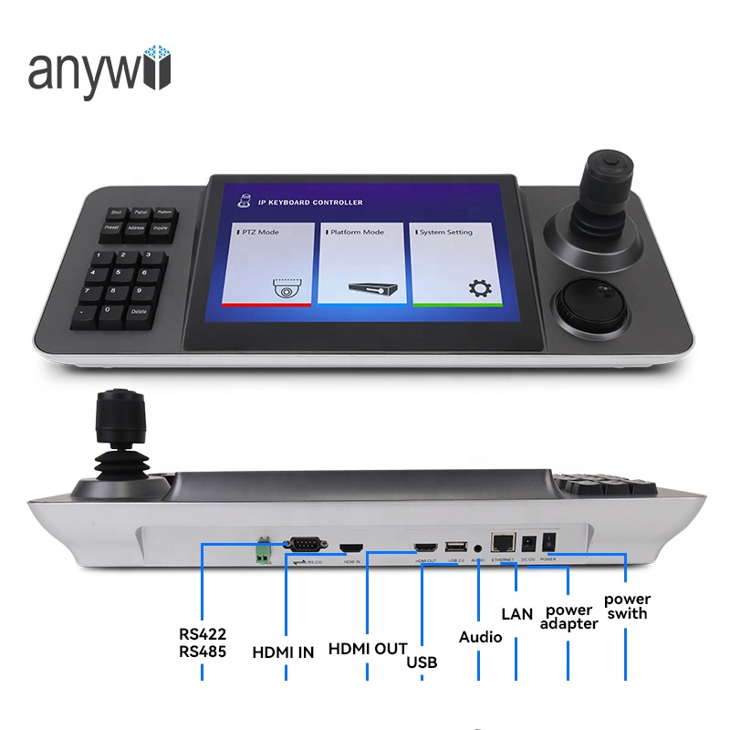Anywii h.265 h.264 video stream IP PTZ camera controller 4D joystick controller for ptz camera live streaming broadcasting